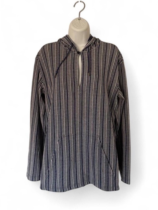 Armani Exchange Tops - Armani Exchange Womens Vertical Striped Baja Beach Hoodie Pullover Top Size M